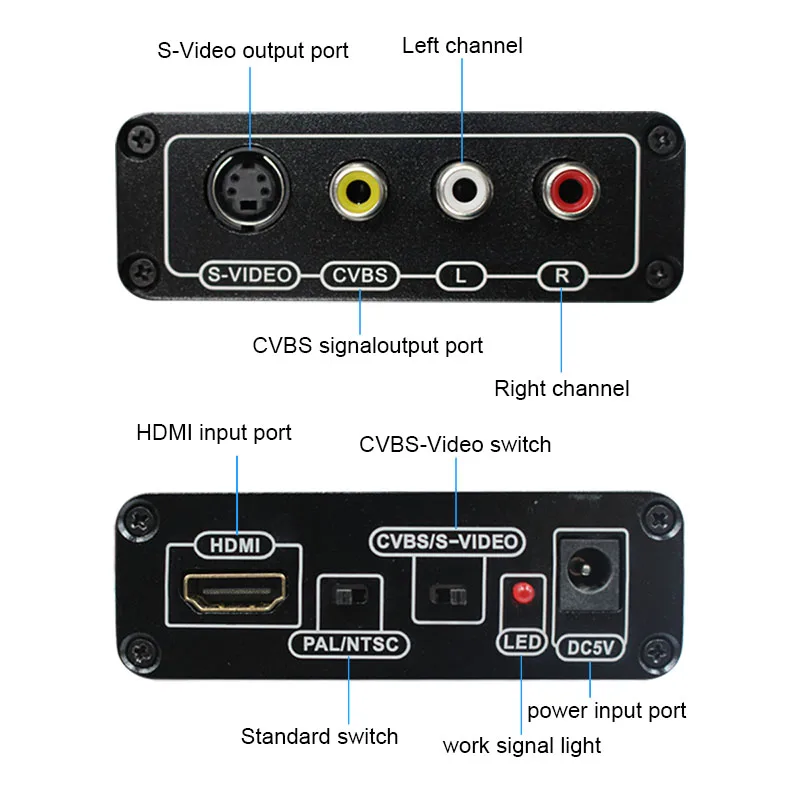  HDMI a 3RCA AV/Composito S-video Converter 1080 P HD Video Converter Box Interfaccia Multimediale A