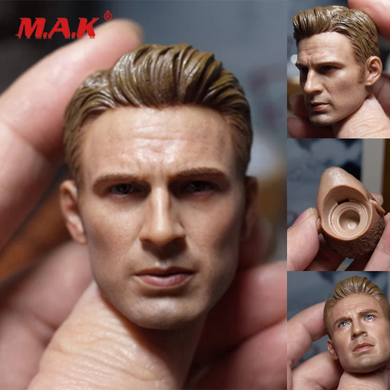 Экшн фигурка Криса Эванса Резная Голова в масштабе 1:6 подходит для коллекционных