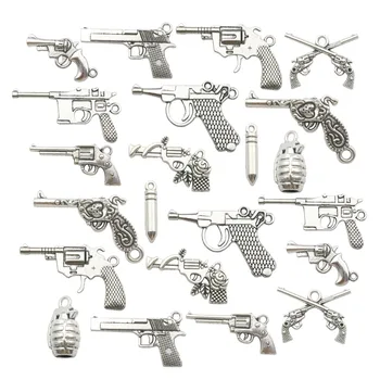 

Gun Charm Collection-100g Craft Supplies Pistol Gun Weapon Charms Pendants for Jewelry For DIY Necklace Bracelet Earrings