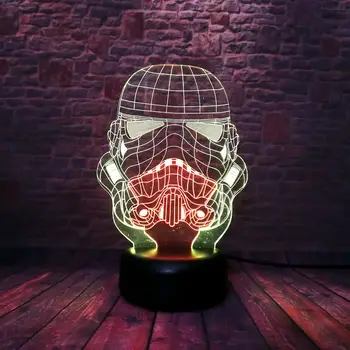 

Star Wars Soldier Mask Figurines Model 3D Nightlight LED Mixed Colors Changing Light Stormtroopers action & toy figures