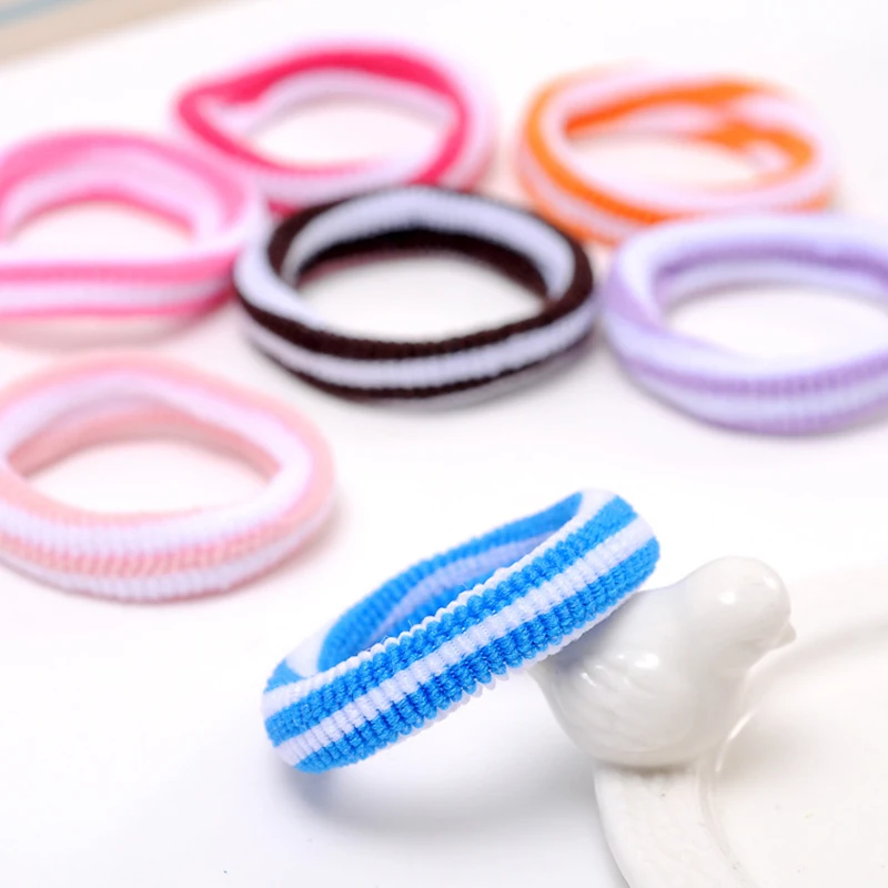 Women Seamless High Elastic Hair Ropes Random Color Small Striped Towel Ring Matching Head Bundle Hair Accessories New Wholesale Women Seamless High Elastic Hair Ropes Random Color Small Striped Towel Ring Matching Head Bundle Hair Accessories New Wholesale