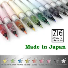 Оригинальная кисть Kuretake Zig Wink of Stella Bling, разноцветная блестящая цветная мягкая блестящая кисть, ручка для каллиграфии, ручки с надписями