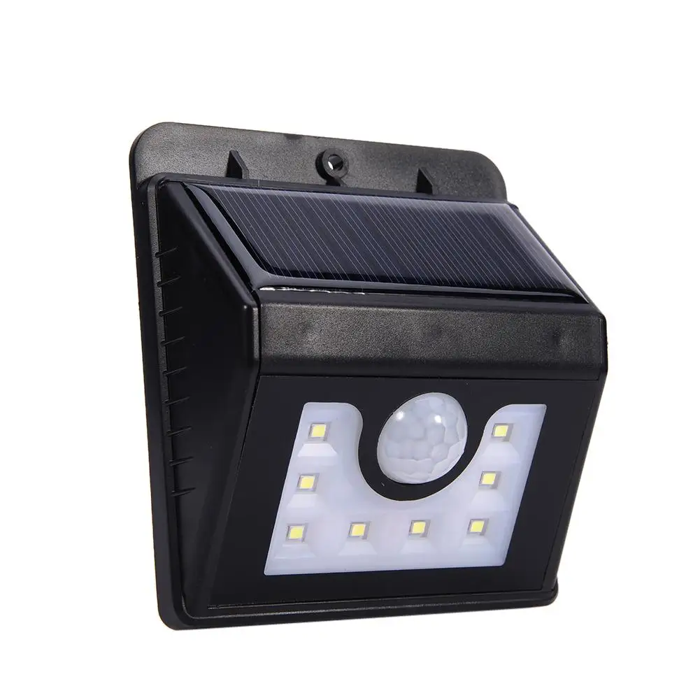 

8LED Triangle Solar Induction Wall Light White ABS Wall Light Triangle Model Solar Waterproof PIR Motion Sensor