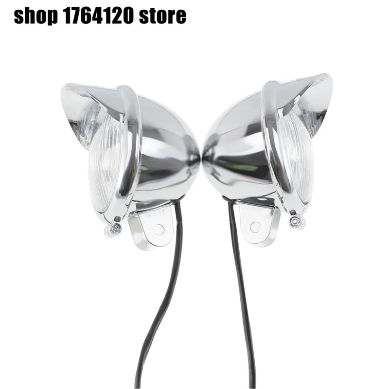 

Universal Motorcycles Fog Lights Headlight Lamp Headlight Visor Universal DC12V 2 Pcs Chrome For Harley For Honda