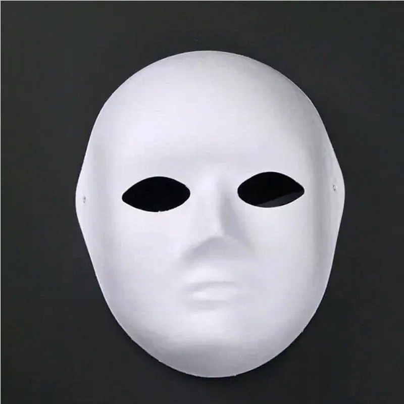 Взрослые женщины мужчины белая целлюлозная маска DIY самостоятельное Рисование пустые маски для лица Косплей Реквизит на праздник, украшение для платья Хэллоуин Рождество