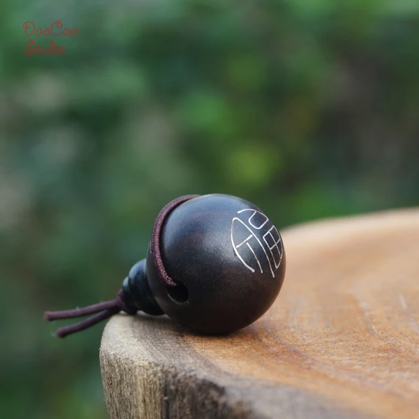 18 мм Natural Black Сандал Ebony гуру бисера Серебряный декор фу деревянный мала Бусины