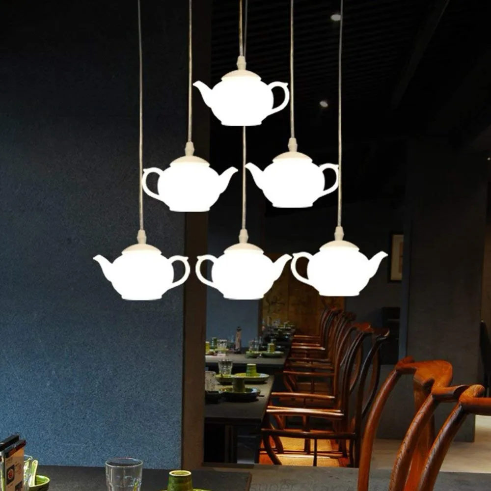 Modern Teapot LED Acrylic Tea Cup Pendant Light Lamp Fixtures for