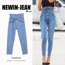 Осенние джинсы женские зимние джинсы Femme уличная прямая вымытая Высокая талия джинсы женские ковбойские джинсовые брюки