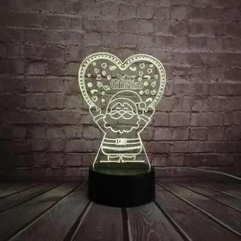 

Dropshipping New 2019 Santa Claus 3D LED USB LAMP Colorful Gradient Night Light Touch Remote Merry Xmas love Home Decorative