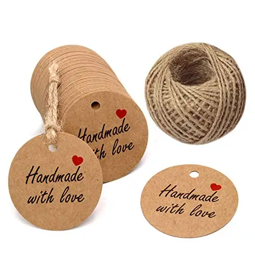 

100pcs handmade with love paper tags for wedding gift baby shower party favors gift tags wedding gifts for guests