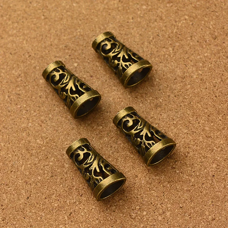 

Wholesale vintage 70pcs antique bronze round flower cap frame bead charm diy jewelry Findings