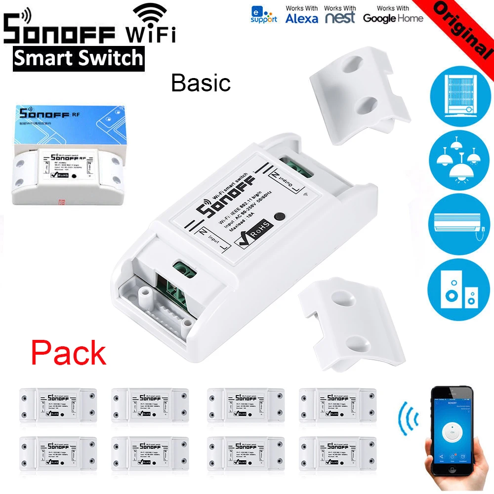 1 2 3 4 5 6 10pcs Sonoff Itead Wifi Wireless Smart Switch