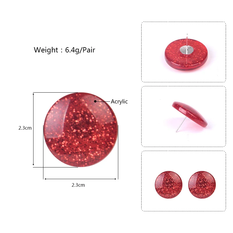 GuanLong Trendy Round Red Acrylic Earring for Women Fashion Jewelry Big Geometric Circle Resin Party Earrings 2019 New Brincos (6)
