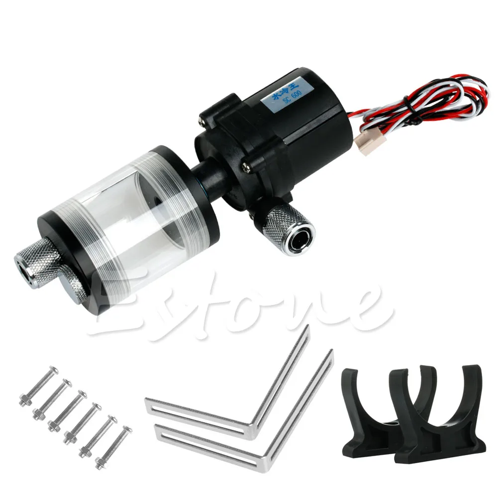 New 60mm Cylinder Water Tank SC600 Pump Computer Water Cooling Radiator Set 1