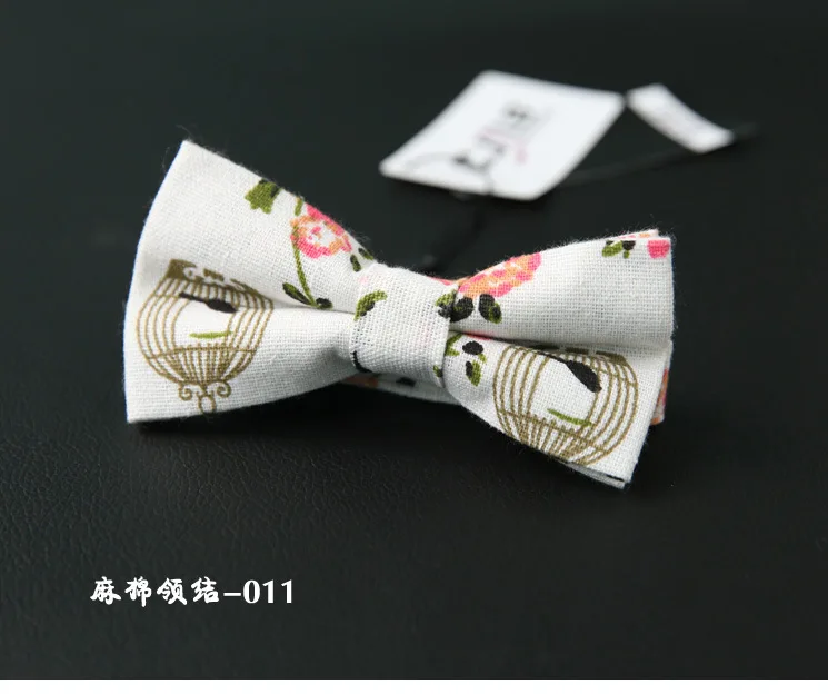 Высокое качество, модные новые дизайнерские галстук-бабочка мужские и женские из хлопка и льна с бантом Для свадебной вечеринки 11x6 см 10