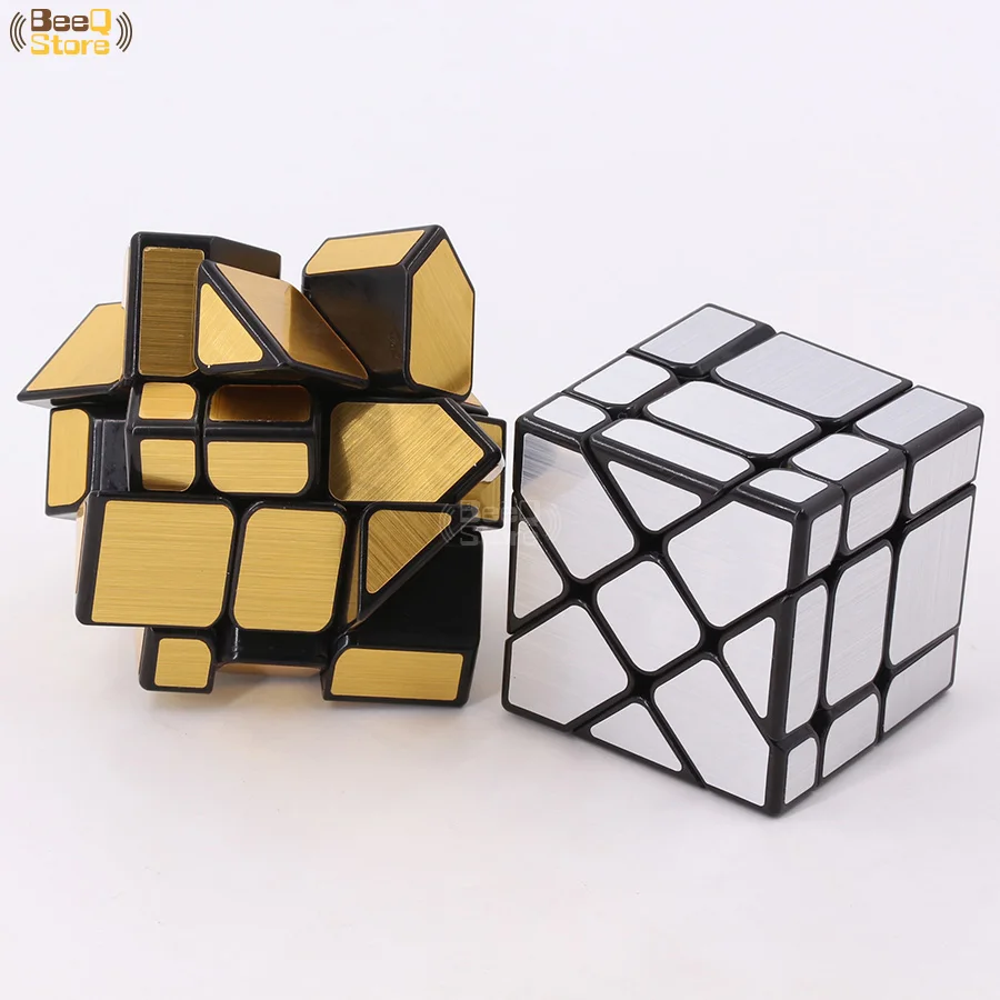 Mofangjiaoshi Фишер Зеркало Magic Cube золотого, серебряного цвета матовый Скорость Cube 3x3x3 странные Форма для детей развивающие игрушки подарки