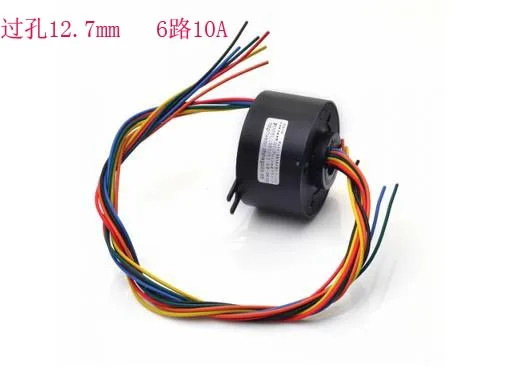 Hole Dia 9mm 6 8 12 Circuit SlipRing 12.7mm 10A/Circuit Collector Slip Ring Printing Equipment Hollow shaft slip ring | Обустройство