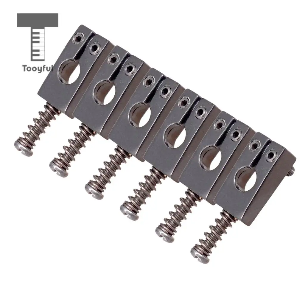 Tooyful 6pcs Guitar Rollers Saddle Bridge String Saddles for Electric Guitar -Black