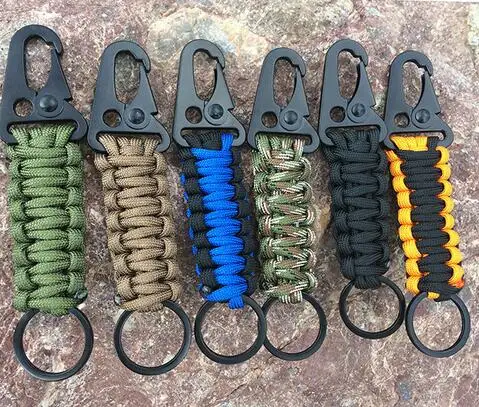 Military Parachute Cord EDC Rope Keychain Camping Survival Kit Emergency Knots 