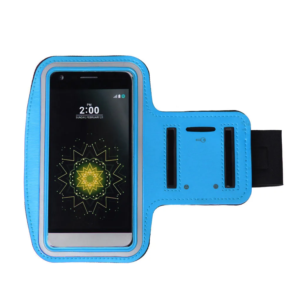 Регулируемый Чехол Неопреновая спортивная повязка на руку во время бега и занятий спортом крышка чехол 5,8 дюймов Универсальный для LG G5 для iphone 6 4,7 дюймов - Цвет: Blue