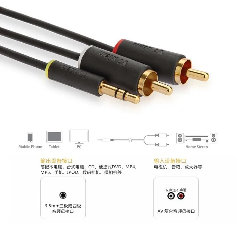 3.5mm jack to 2RCA 9