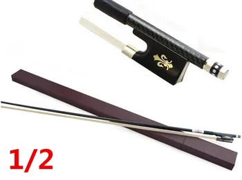 

violin bow size 1/2 violin Ebony wood Bow Top Horse hair violin accessories bow accessories para violin with Case
