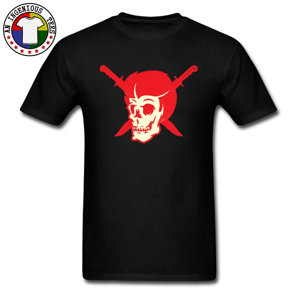 Skull and Dagger All Cotton Male Short Sleeve Tops Shirts Comics Summer Top T-shirts Slim Fit Clothing Shirt Slim Fit O-Neck Skull and Dagger black