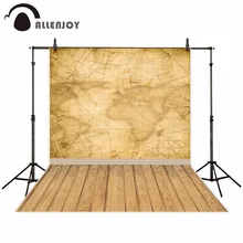 Allenjoy mapa del mundo telón de fondo para fotografía vintage brújula piso de madera foto de viaje Fondo de estudio fotomatón sesión fotográfica nuevo