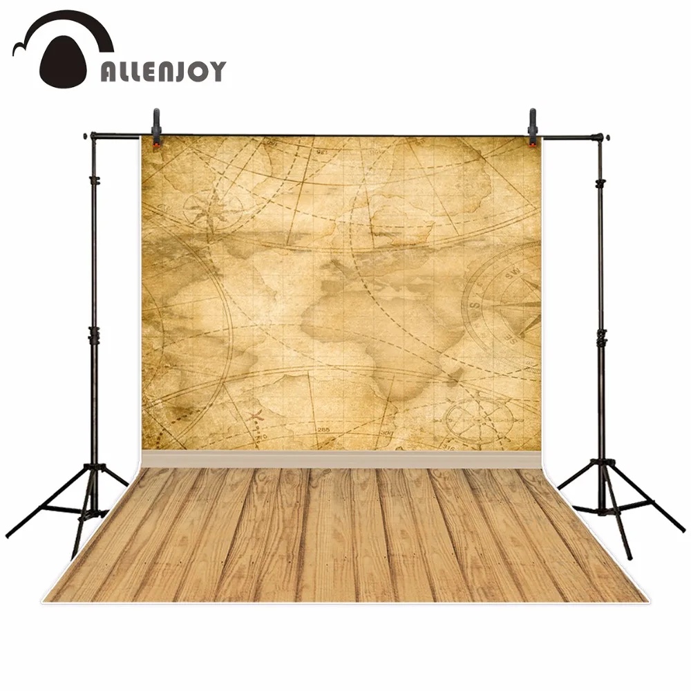 Allenjoy карта мира фон для фотографии Искусственный деревянный пол путешествия