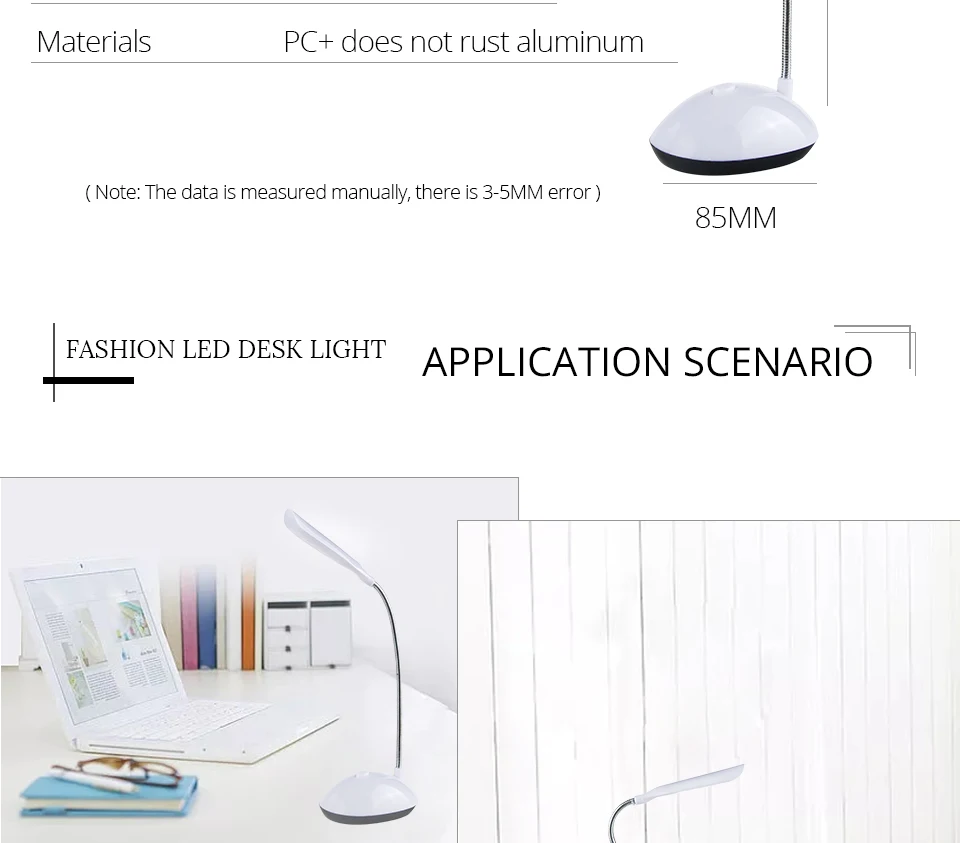 AAA Battery Powered Mini Desk Lamp 4 LEDs Book Light Adjustable Flexible Foldable Night Light for Book Reading Student Study (8)