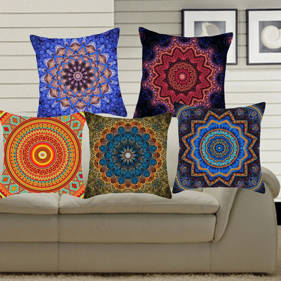 Buy Hyha Hippie Mandala Cushion Cover Datura Polyester