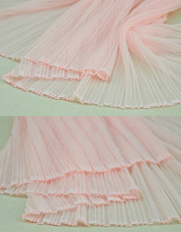 150x60 см расправляемая плиссированная марлевая кружевная ткань, модная перспективная свадебная одежда, летнее платье ручной работы