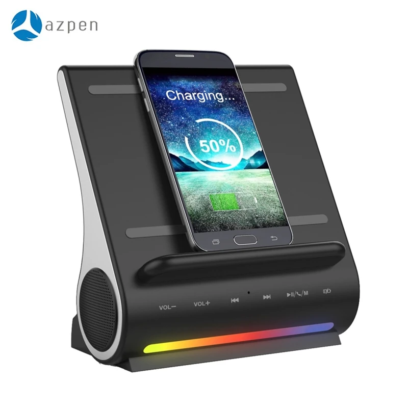 AZPEN D100 Docking Station HIFI Bluetooth Speaker LED Wireless Charging