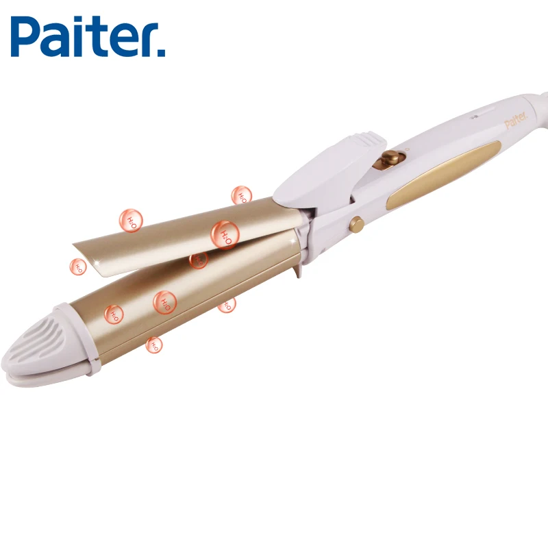 

Paiter 2 IN 1 Hair Styling Tools Hair Straightener Flat Iron Curling Irons Curlers Crystal Titanium Tourmaline Ionic FISHKIM