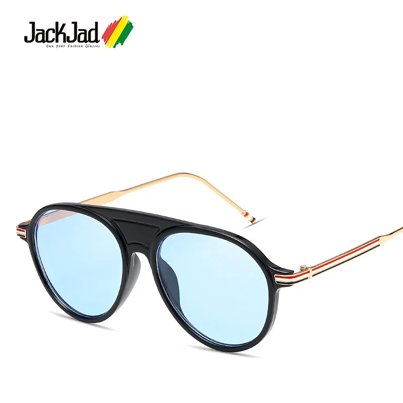 

JackJad Fashion Trend Aviation Pilot Style Three Color Stripe Sunglasses Men Women Brand Design Sun Glasses Oculos De Sol 2730