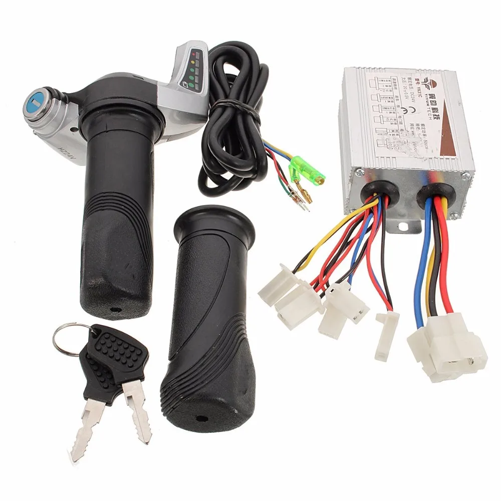 24V 500W Motorcycle Brush Speed Controller &amp Scooter Throttle Twist Grips |