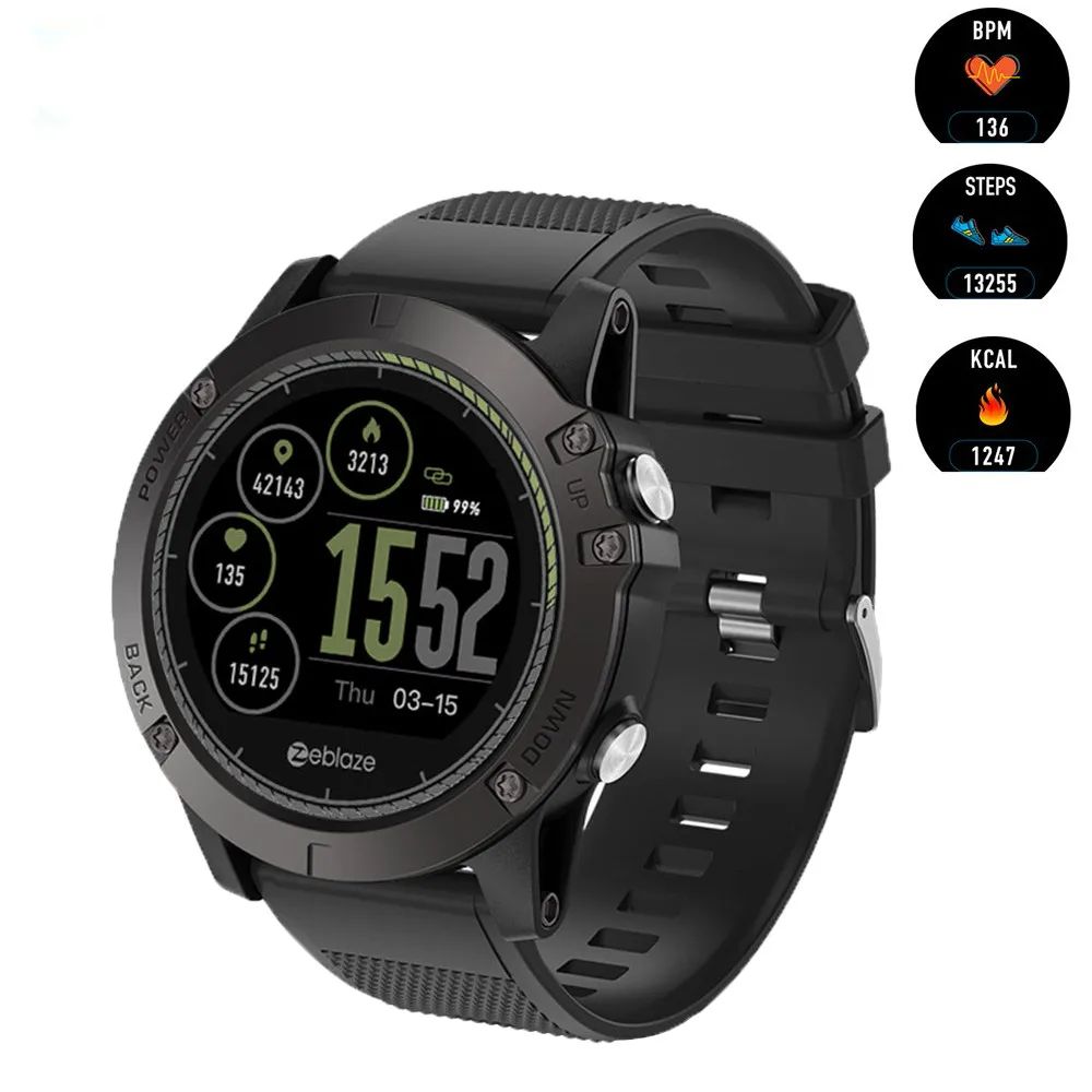 

VIBE 3 HR Smartwatch Durability Waterproof Smart Watch Men Wearable Excellent Battery Heart Rate Monitor