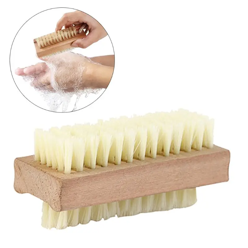 

Nail Art Trimming Bristle Brush Wooden Double Sided Handle Nylon Bristle Manicure Pedicure Scrubbing Bath Brushes