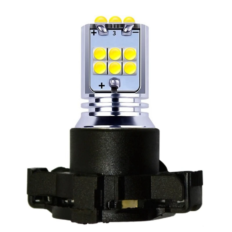 

2PCS PY24W Super Bright 1800Lm Cree Chip LED Bulbs Car Rear Direction Indicator Lamps Auto Front Turn Signals Light Yellow White