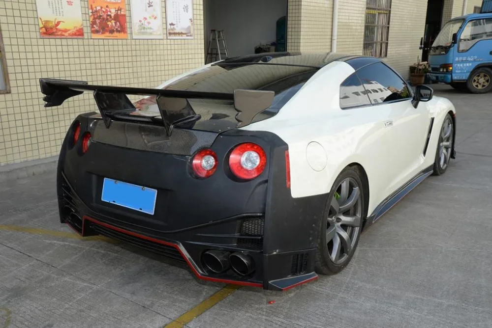Для Nissan R35 GTR задний спойлер из углеродного волокна(включенные огни) GT заднее крыло для GTR R35 Coupe Body Kit Tuning