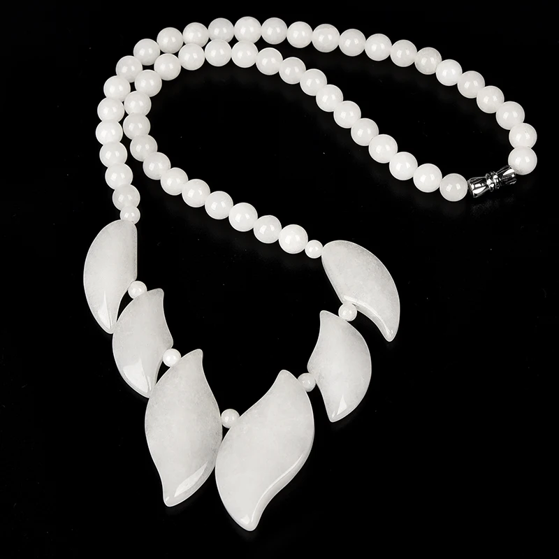 Белый халцедон Jasmine jewelry ожерелье Благородный темпераментный semi драгоценный