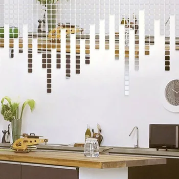 100 Pcs/set 2*2CM Acrylic Mirrored Decorative