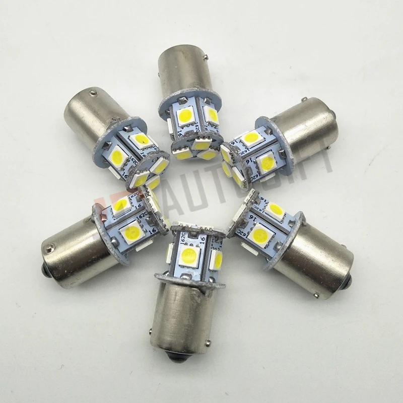 100 шт. 12 В 24 в автомобильный Стайлинг S25 1156 BA15S 1157 BAY15D 5050 8 SMD поворотный фонарь стоп