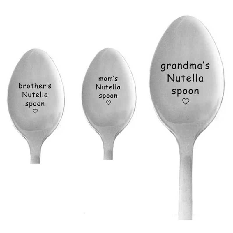 

1Pcs Mom/Dad/Brother/ Sister Butter Family Spoon Creative Long Handle Teaspoon Coffee Dessert Ice Cream Spoons Tableware