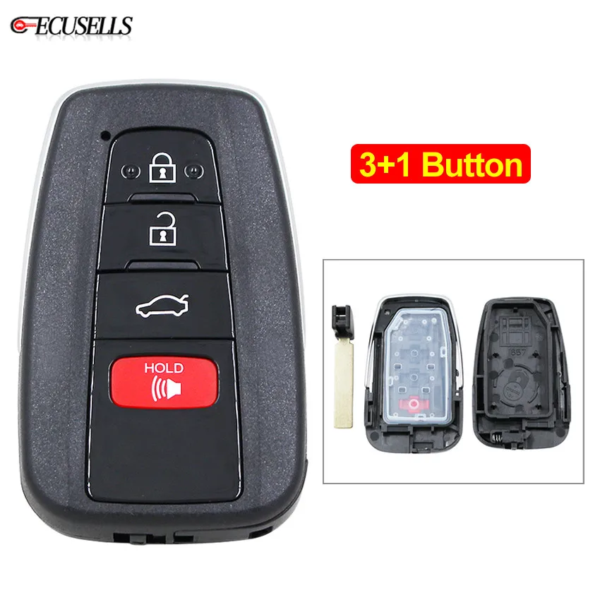 

3+1/4 Button Remote Smart Car Key Shell Case Housing MOZBR1ET for Toyota Avalon 2019 Camry 2018 C-HR 2018 2019 Prius Prius Prime