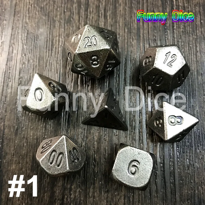 EWRT New Metal Dice 7pcs//set RPG Dice D/&D Board Game Magic Props D4 D6 D8 D10 D12 D20