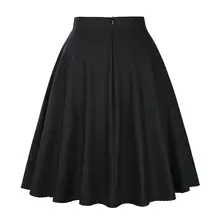 Женская летняя повседневная юбка с высокой талией свободный сарафан однотонные вишневые юбки в горошек s-xxl