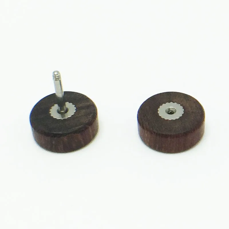 1 pair free shipping men's earrings ear studs earings natural wood black brown stainlee steel bar anti-allergic pendientes new 4