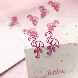 Японский Корейский стиль розовая бумага клип мини красивый Фламинго металлический зажим для заметок небольшой зажим для хранения плотно