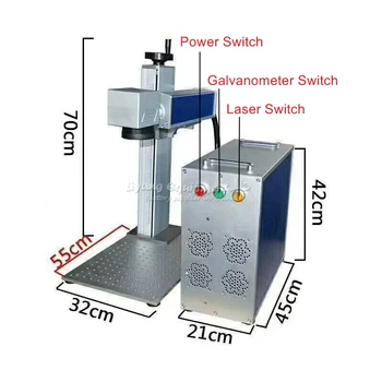 

20W 30W separated optical fiber laser metal marking machine used for aluminum gold silver brass engraving for sale